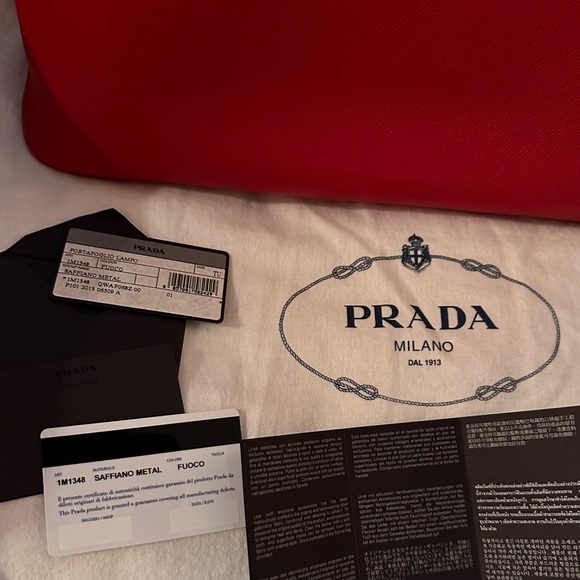 PRADA Saffiano Leather Red Handbag - Picture 9 of 10